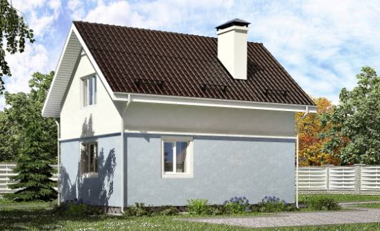 095-002-П Проект двухэтажного дома мансардой, небольшой коттедж из пеноблока Майкоп | Проекты домов от House Expert
