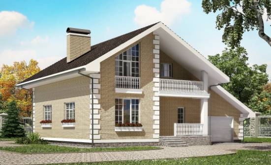 190-005-П Проект двухэтажного дома с мансардой, гараж, средний дом из газосиликатных блоков Майкоп | Проекты домов от House Expert
