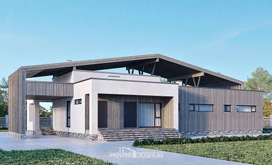170-011-Л Проект одноэтажного дома, красивый дом из кирпича Майкоп | Проекты домов от House Expert