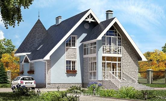 170-003-П Проект двухэтажного дома с мансардным этажом, доступный домик из арболита Майкоп | Проекты домов от House Expert