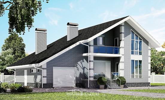 190-006-Л Проект двухэтажного дома мансардный этаж, гараж, средний дом из блока Майкоп | Проекты домов от House Expert