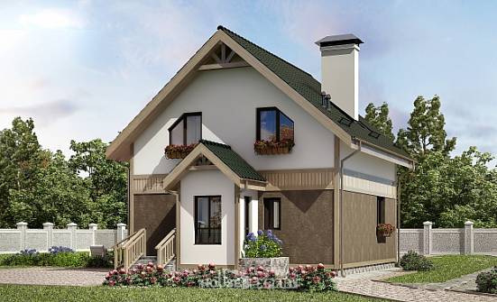 105-001-Л Проект двухэтажного дома с мансардой, уютный домик из керамзитобетонных блоков Майкоп | Проекты домов от House Expert