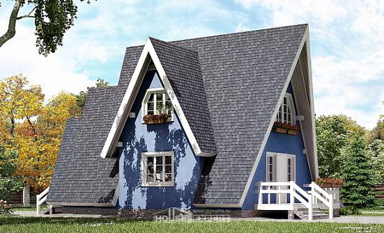 100-002-П Проект двухэтажного дома с мансардой, бюджетный загородный дом из дерева Майкоп | Проекты домов от House Expert