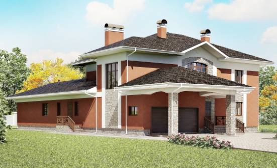 400-002-Л Проект двухэтажного дома и гаражом, уютный дом из кирпича Майкоп | Проекты домов от House Expert