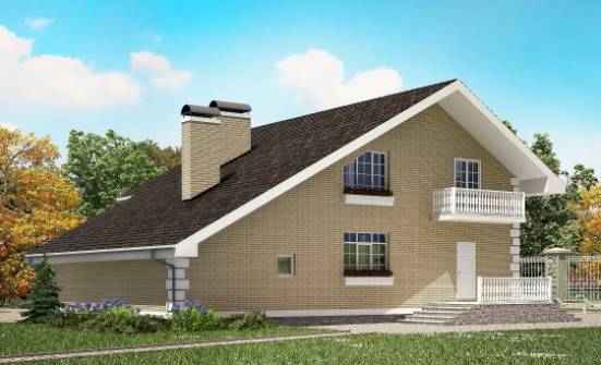 190-005-П Проект двухэтажного дома с мансардой, гараж, средний дом из газосиликатных блоков Майкоп | Проекты домов от House Expert