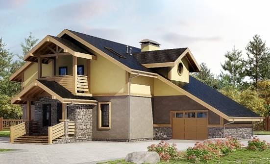 180-011-П Проект двухэтажного дома с мансардой, гараж, скромный коттедж из керамзитобетонных блоков Майкоп | Проекты домов от House Expert