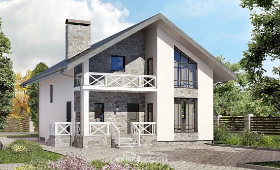 155-001-Л Проект двухэтажного дома мансардой, гараж, уютный домик из арболита Майкоп | Проекты домов от House Expert