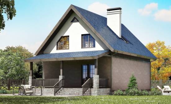130-003-П Проект двухэтажного дома с мансардой, красивый загородный дом из блока Майкоп | Проекты домов от House Expert