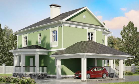 170-001-Л Проект двухэтажного дома и гаражом, компактный дом из керамзитобетонных блоков Майкоп | Проекты домов от House Expert