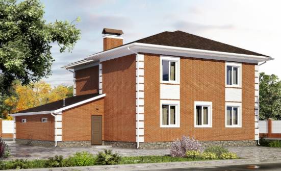 220-004-Л Проект двухэтажного дома, гараж, классический коттедж из кирпича Майкоп | Проекты домов от House Expert