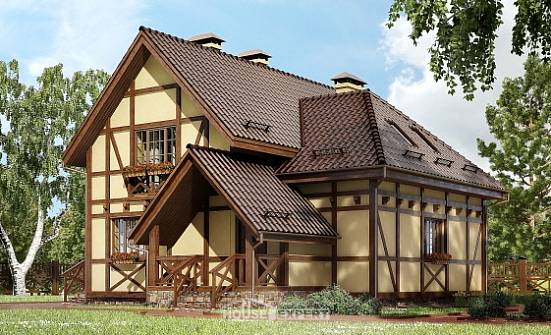 160-003-П Проект двухэтажного дома мансардой, доступный загородный дом из арболита Майкоп | Проекты домов от House Expert