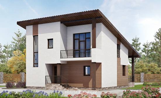140-005-П Проект двухэтажного дома мансардный этаж, недорогой дом из арболита Майкоп | Проекты домов от House Expert