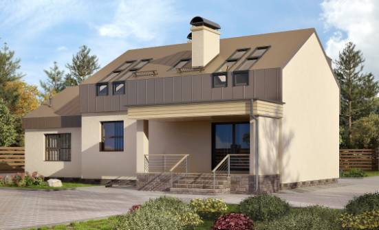 150-015-Л Проект двухэтажного дома с мансардой, гараж, уютный дом из пеноблока Майкоп | Проекты домов от House Expert