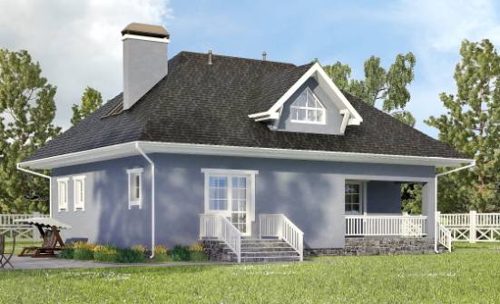200-001-П Проект двухэтажного дома с мансардой и гаражом, уютный домик из теплоблока Майкоп | Проекты домов от House Expert