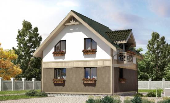 105-001-Л Проект двухэтажного дома с мансардой, уютный домик из керамзитобетонных блоков Майкоп | Проекты домов от House Expert