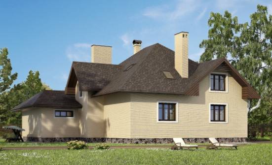 275-003-П Проект двухэтажного дома мансардой и гаражом, большой домик из кирпича Майкоп | Проекты домов от House Expert