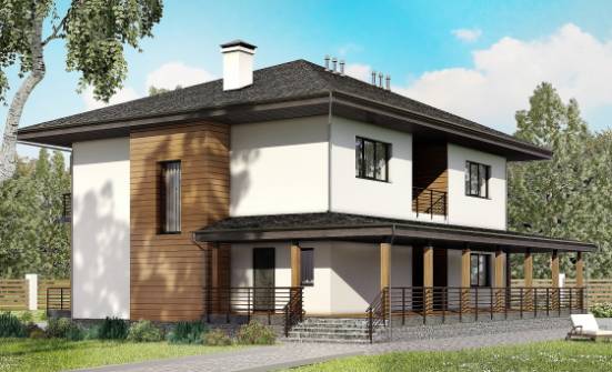 245-001-П Проект двухэтажного дома, красивый дом из теплоблока Майкоп | Проекты домов от House Expert