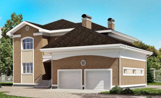 335-002-П Проект двухэтажного дома, гараж, современный загородный дом из кирпича Майкоп | Проекты домов от House Expert