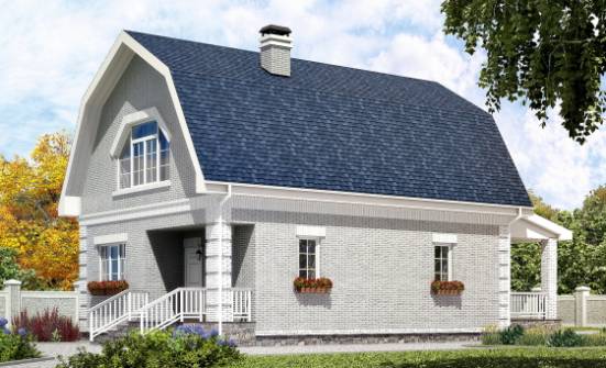 130-005-П Проект двухэтажного дома мансардой, бюджетный домик из теплоблока Майкоп | Проекты домов от House Expert
