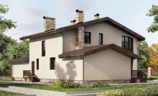 220-001-Л Проект двухэтажного дома с мансардой и гаражом, простой домик из арболита Майкоп | Проекты домов от House Expert