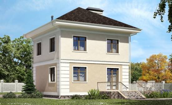 090-003-Л Проект двухэтажного дома, простой коттедж из керамзитобетонных блоков Майкоп | Проекты домов от House Expert