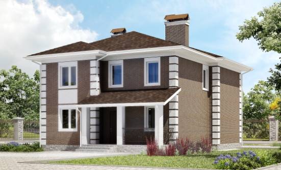 185-002-П Проект двухэтажного дома, бюджетный загородный дом из теплоблока Майкоп | Проекты домов от House Expert