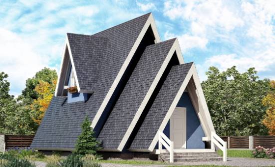 100-002-П Проект двухэтажного дома с мансардой, бюджетный загородный дом из дерева Майкоп | Проекты домов от House Expert