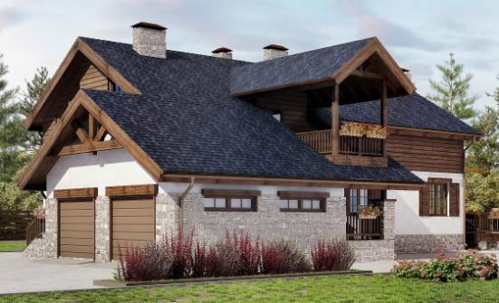 240-002-Л Проект двухэтажного дома с мансардой и гаражом, красивый домик из арболита Майкоп | Проекты домов от House Expert