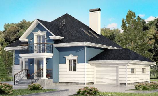 180-002-П Проект двухэтажного дома мансардой и гаражом, средний домик из кирпича Майкоп | Проекты домов от House Expert