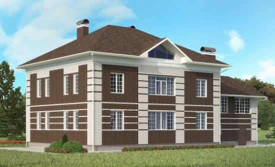 505-002-Л Проект трехэтажного дома и гаражом, просторный домик из кирпича Майкоп | Проекты домов от House Expert