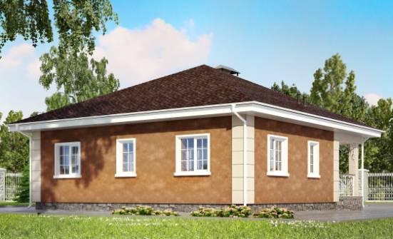 100-001-Л Проект одноэтажного дома, небольшой коттедж из керамзитобетонных блоков Майкоп | Проекты домов от House Expert