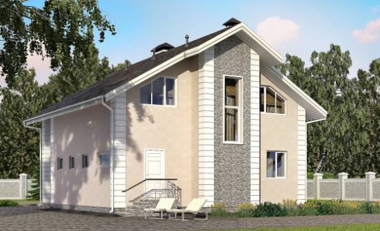 150-002-П Проект двухэтажного дома мансардный этаж и гаражом, классический домик из бризолита Майкоп | Проекты домов от House Expert