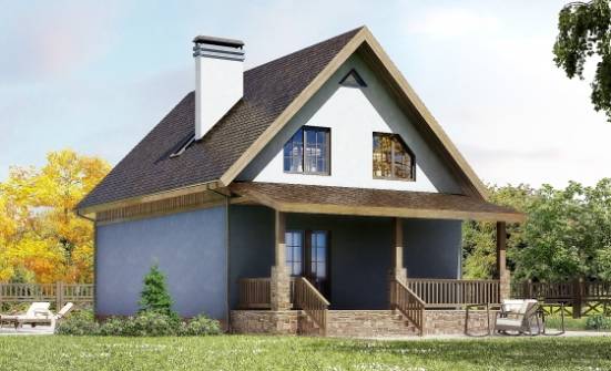 130-003-Л Проект двухэтажного дома с мансардой, компактный загородный дом из арболита Майкоп | Проекты домов от House Expert