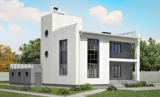 255-001-П Проект двухэтажного дома, гараж, просторный загородный дом из теплоблока Майкоп | Проекты домов от House Expert