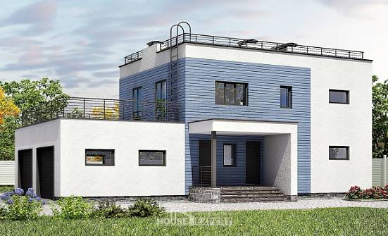 180-012-Л Проект двухэтажного дома и гаражом, современный домик из кирпича Майкоп | Проекты домов от House Expert