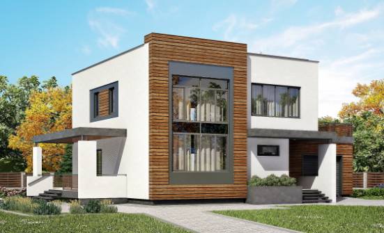220-003-П Проект двухэтажного дома, гараж, уютный домик из пеноблока Майкоп | Проекты домов от House Expert