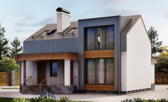 120-004-П Проект двухэтажного дома с мансардным этажом, недорогой дом из газосиликатных блоков Майкоп | Проекты домов от House Expert