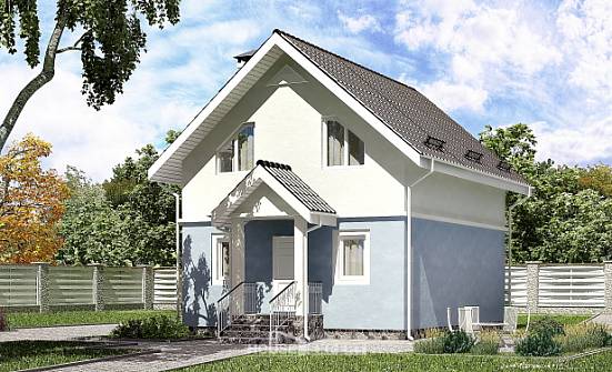 095-002-П Проект двухэтажного дома мансардой, небольшой коттедж из пеноблока Майкоп | Проекты домов от House Expert