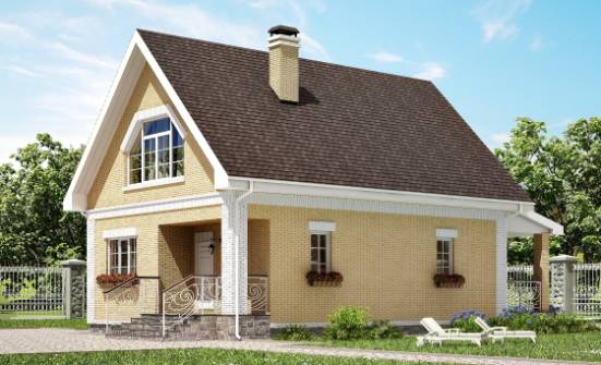 130-004-П Проект двухэтажного дома мансардой, экономичный домик из твинблока Майкоп | Проекты домов от House Expert