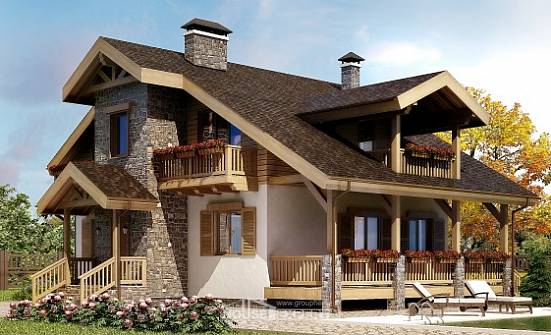 150-004-П Проект двухэтажного дома мансардой, классический коттедж из теплоблока Майкоп | Проекты домов от House Expert