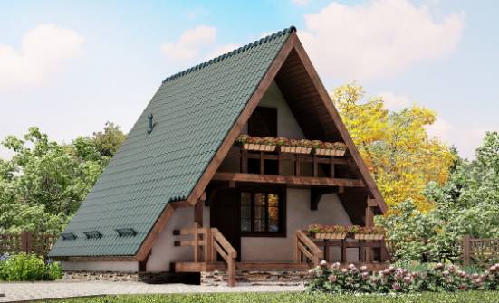 070-003-П Проект двухэтажного дома с мансардой, уютный домик из дерева Майкоп | Проекты домов от House Expert