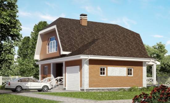 160-006-П Проект двухэтажного дома с мансардным этажом, гараж, простой домик из керамзитобетонных блоков Майкоп | Проекты домов от House Expert