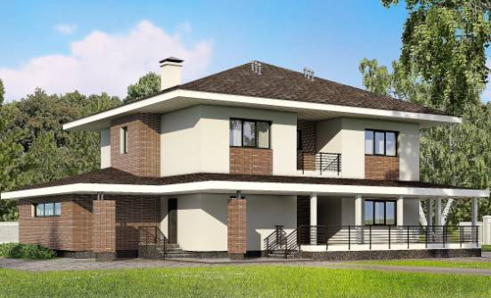275-002-П Проект двухэтажного дома, гараж, огромный коттедж из кирпича Майкоп | Проекты домов от House Expert