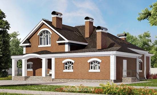 400-003-П Проект двухэтажного дома мансардой, огромный дом из керамзитобетонных блоков Майкоп | Проекты домов от House Expert
