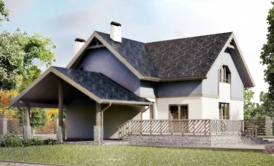 150-011-П Проект двухэтажного дома мансардный этаж, гараж, экономичный домик из твинблока Майкоп | Проекты домов от House Expert
