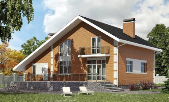 190-006-П Проект двухэтажного дома с мансардой, гараж, просторный загородный дом из бризолита Майкоп | Проекты домов от House Expert