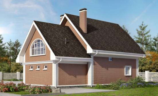 185-003-П Проект двухэтажного дома с мансардой и гаражом, классический коттедж из теплоблока Майкоп | Проекты домов от House Expert