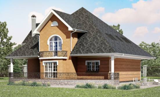 310-001-П Проект двухэтажного дома мансардой, уютный домик из теплоблока Майкоп | Проекты домов от House Expert