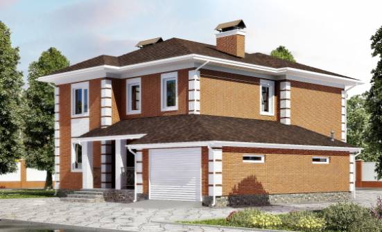 220-004-Л Проект двухэтажного дома, гараж, классический коттедж из кирпича Майкоп | Проекты домов от House Expert