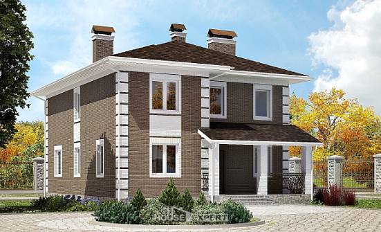 185-002-П Проект двухэтажного дома, бюджетный загородный дом из теплоблока Майкоп | Проекты домов от House Expert
